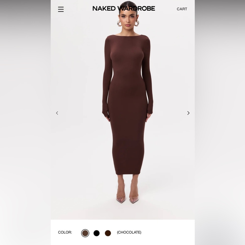 Elegant Brown Long Sleeve Dress